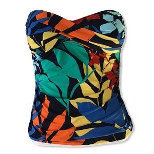 Tommy Bahama Bandeau Twist Shirred Bandini Blue S